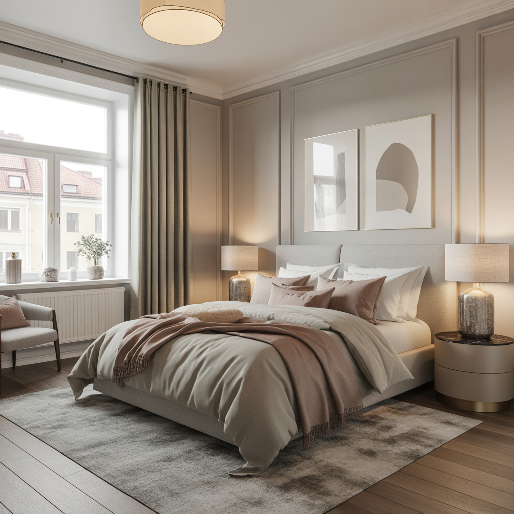 3.Sa far du en hotellkansla i sovrummet med ratt kulorer