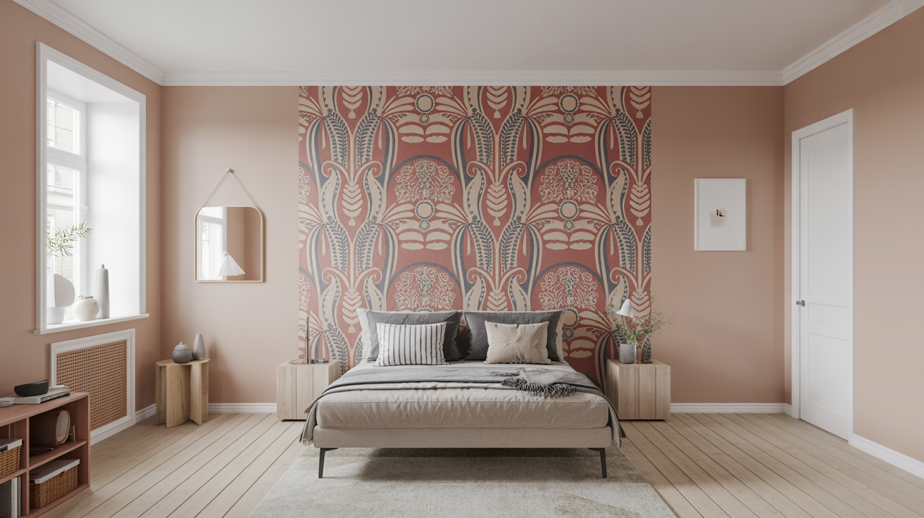 malning tapetsering pink